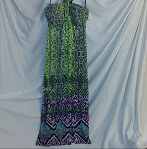 Tie halter maxi dress